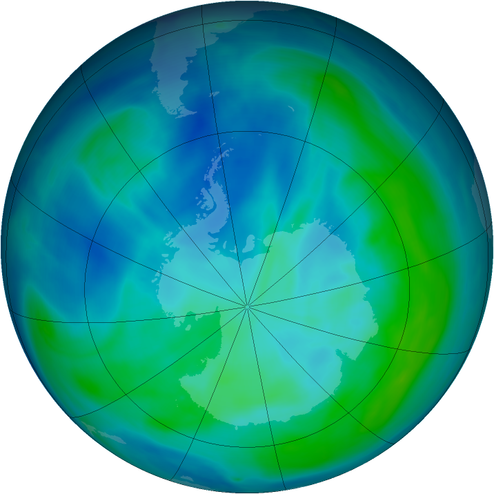 Antarctic ozone map for 24 February 2006